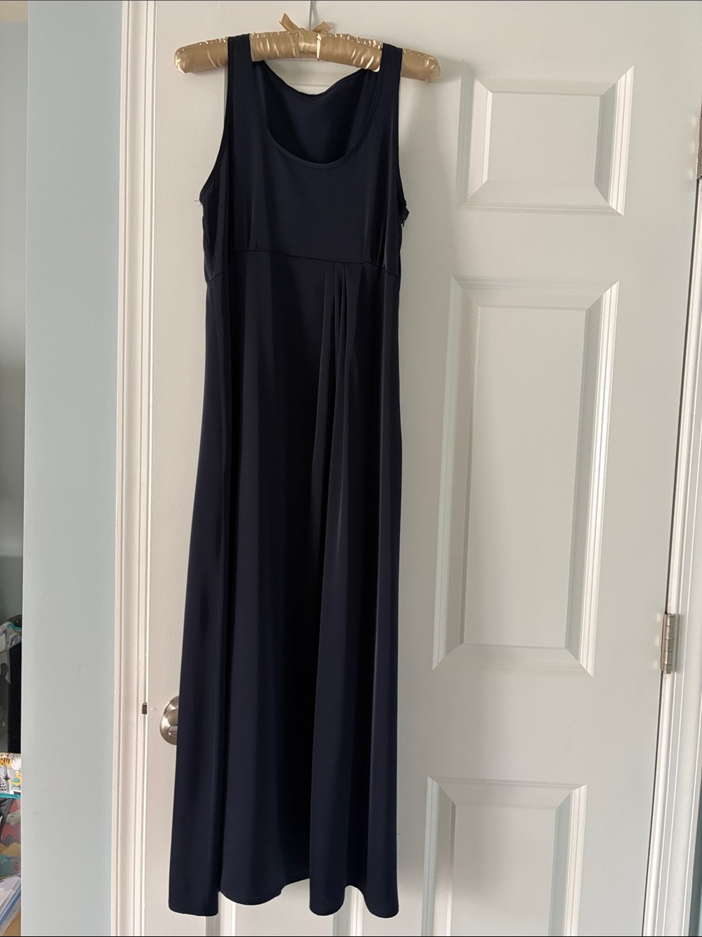 Sleeveless Navy Maxi Dress - Classic Scoop Neck